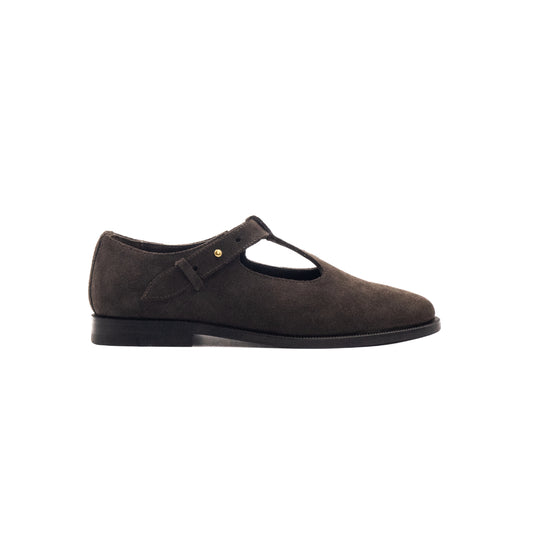 T-bar Loafers - Brown Suede