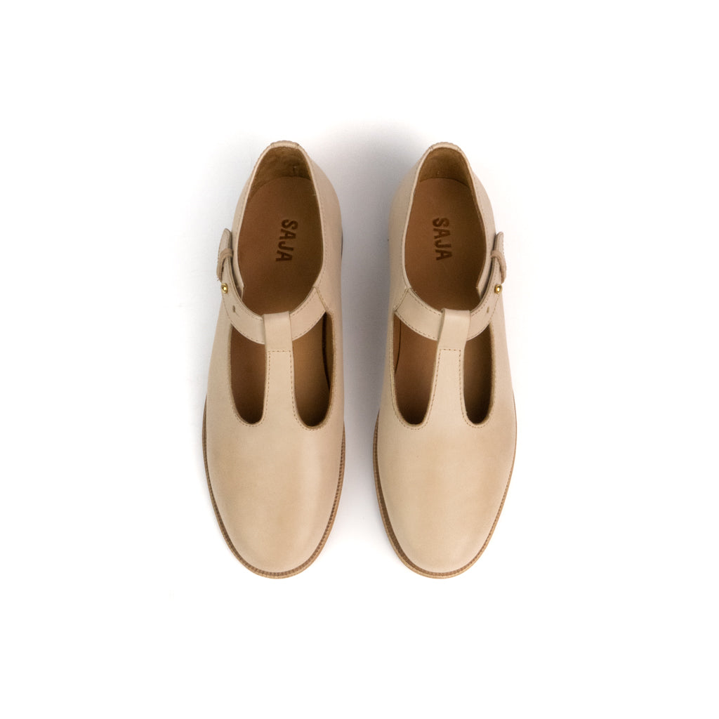 T-bar Loafers - Natural