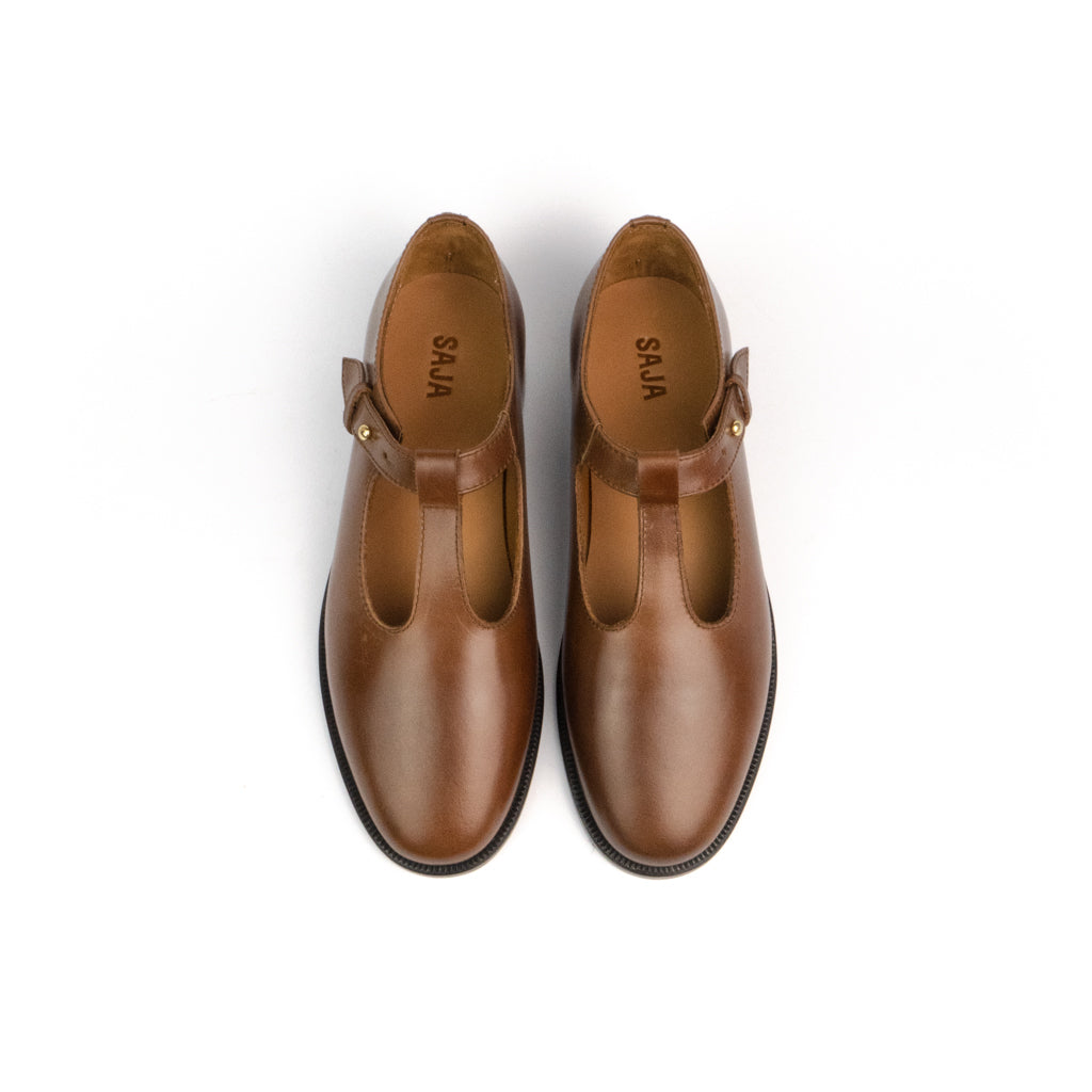 T-bar Loafers - Walnut Brown